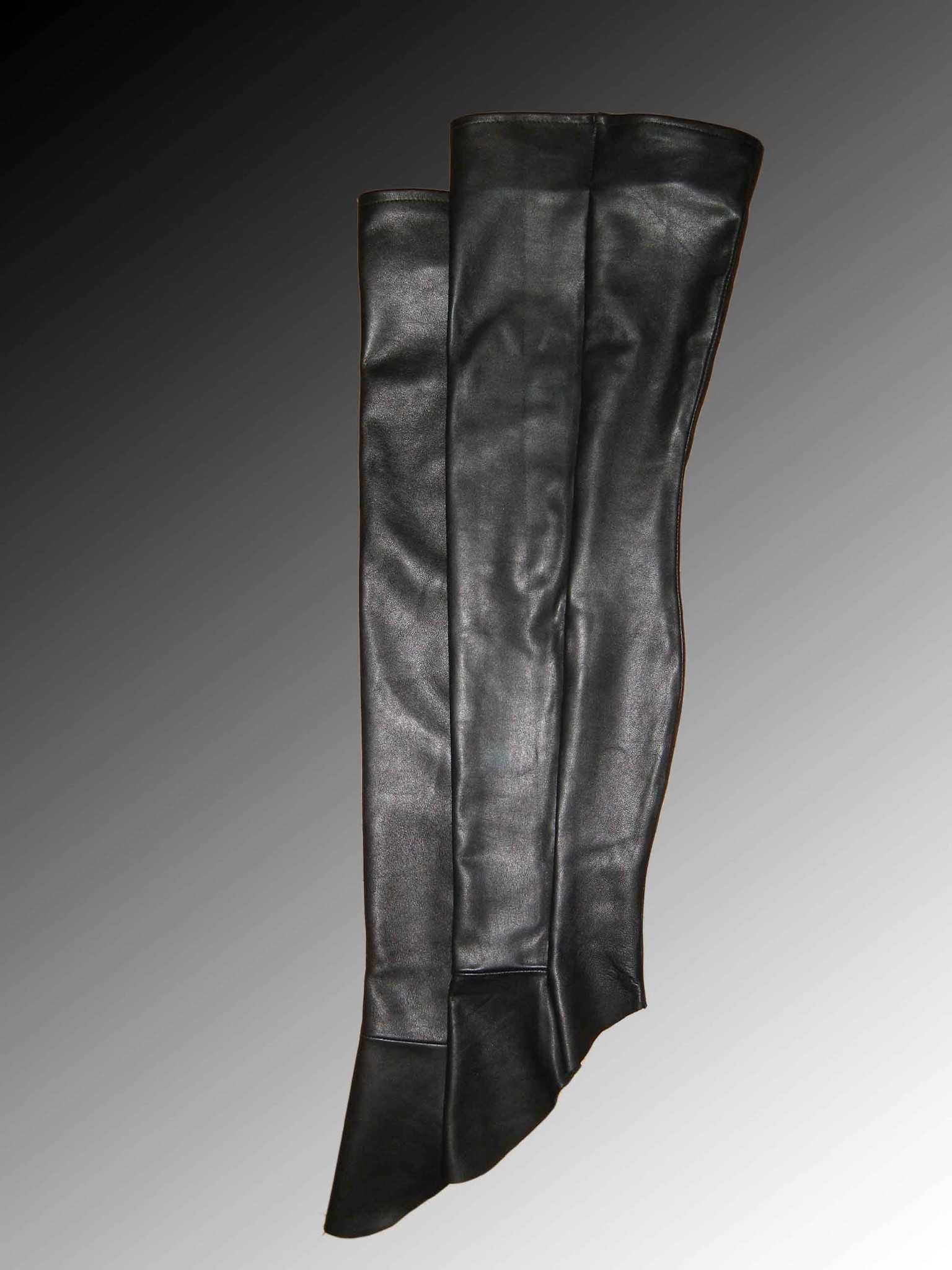 Leather leg warmers styled for a night out